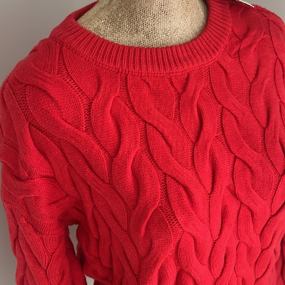 NWT Philosophy Red Cable Knit Sweater SMALL - Picture 3 of 5